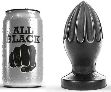 Buttplug All Black con Scanlature Profonde e Materiale Sicuro